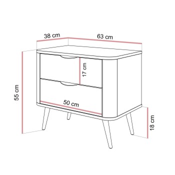 Nachttisch TWILIGHT mit Schubladen