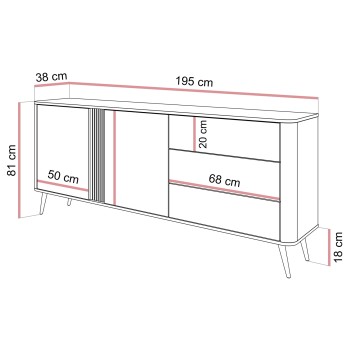 Kommode TWILIGHT 2D3S mit Schubladen