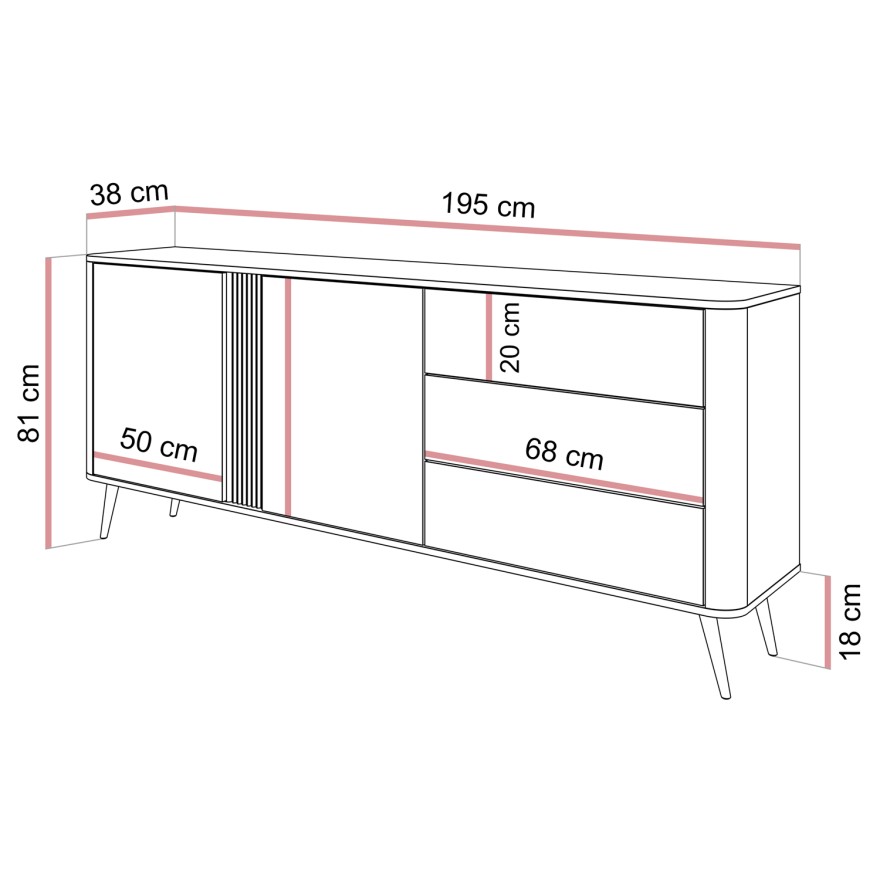 Kommode TWILIGHT 2D3S mit Schubladen