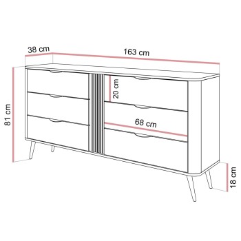 Kommode TWILIGHT 6S mit Schubladen