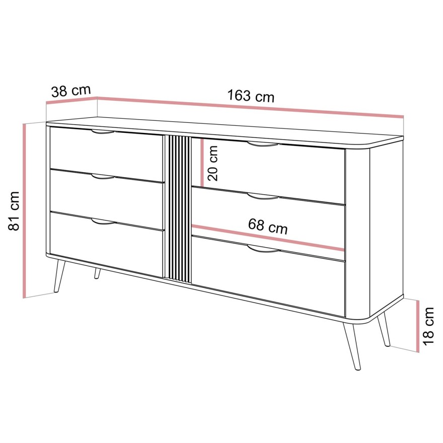 Kommode TWILIGHT 6S mit Schubladen
