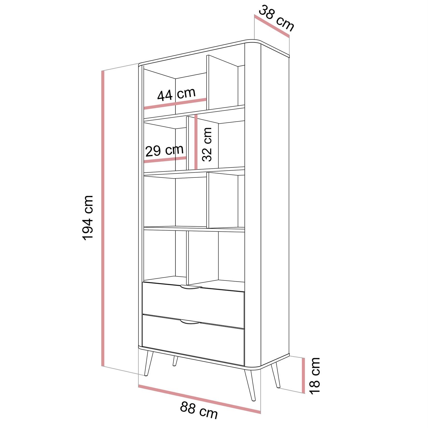 Regal TWILIGHT mit Schubladen