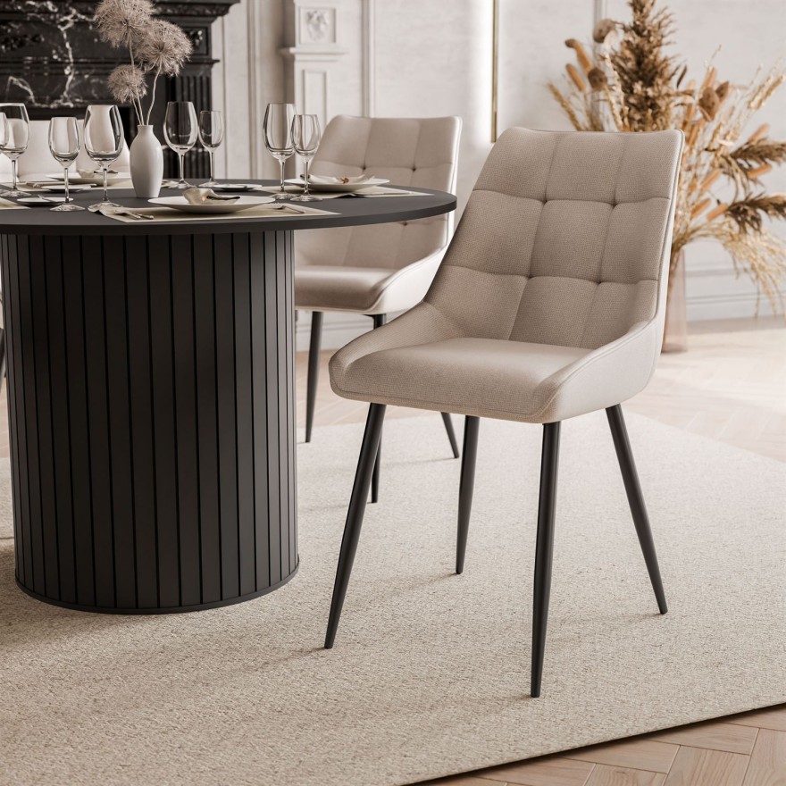 Esszimmer-Set ELODIE mit vier Stühlen