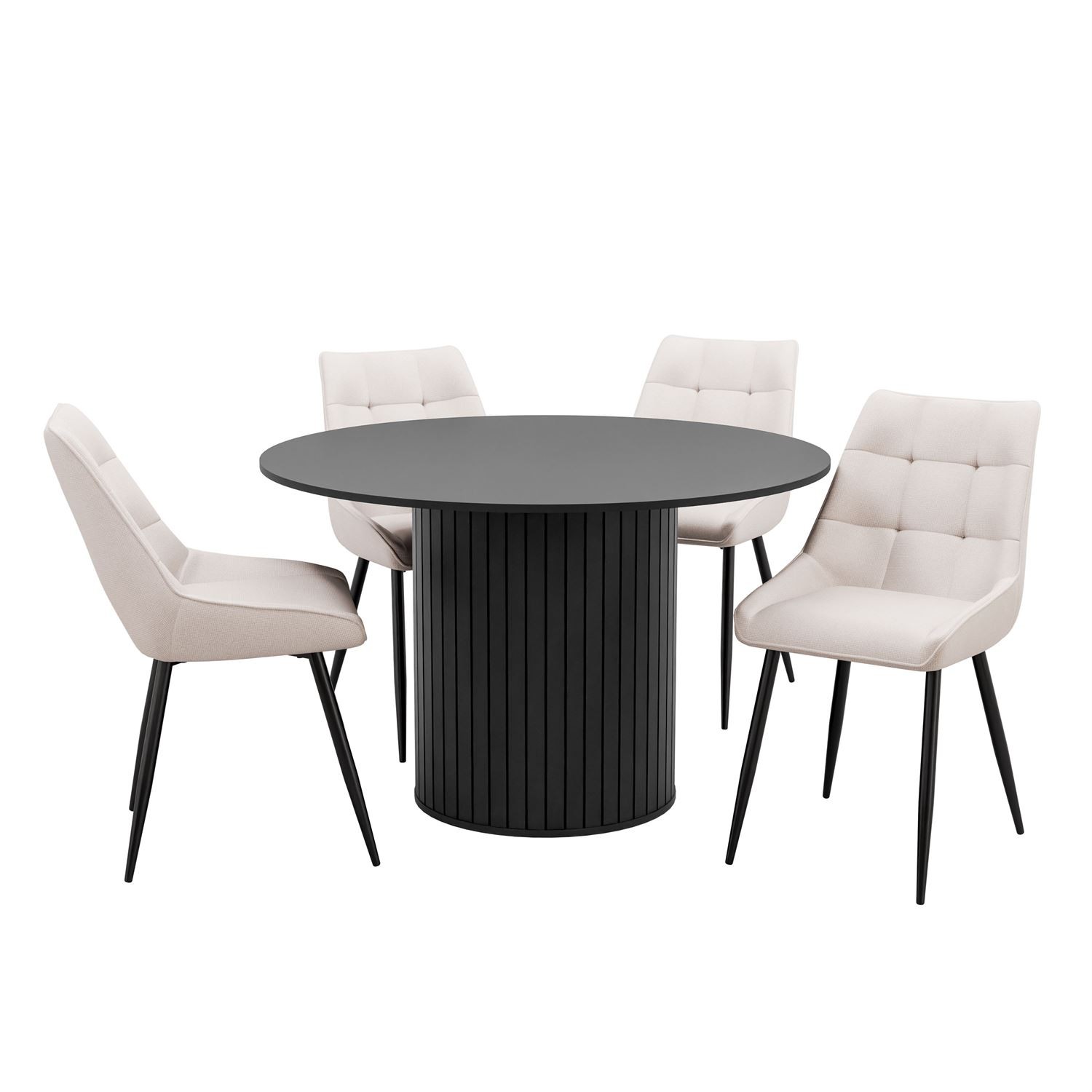 Esszimmer-Set ELODIE mit vier Stühlen