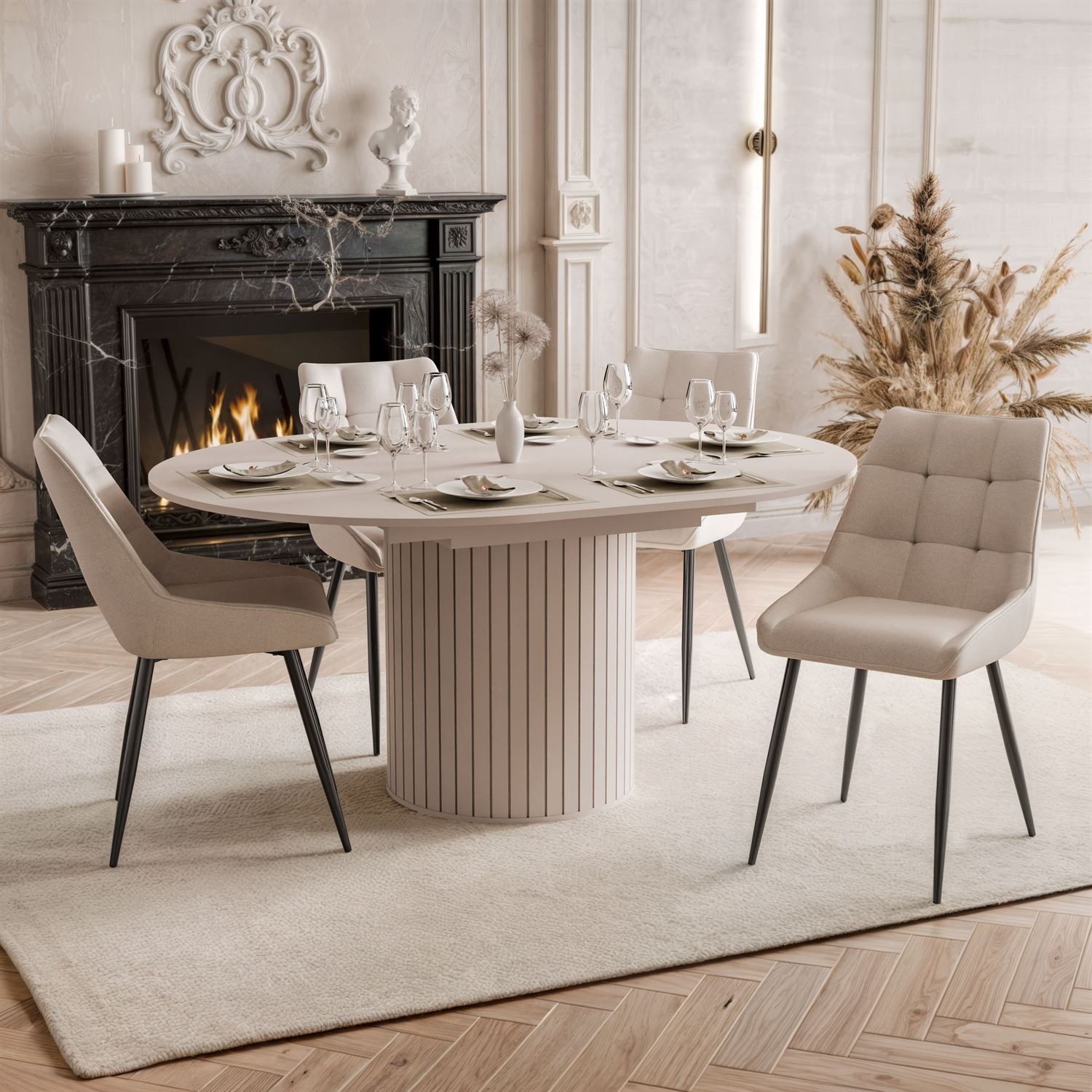 Esstisch ELODIE  mit vier Stühlen