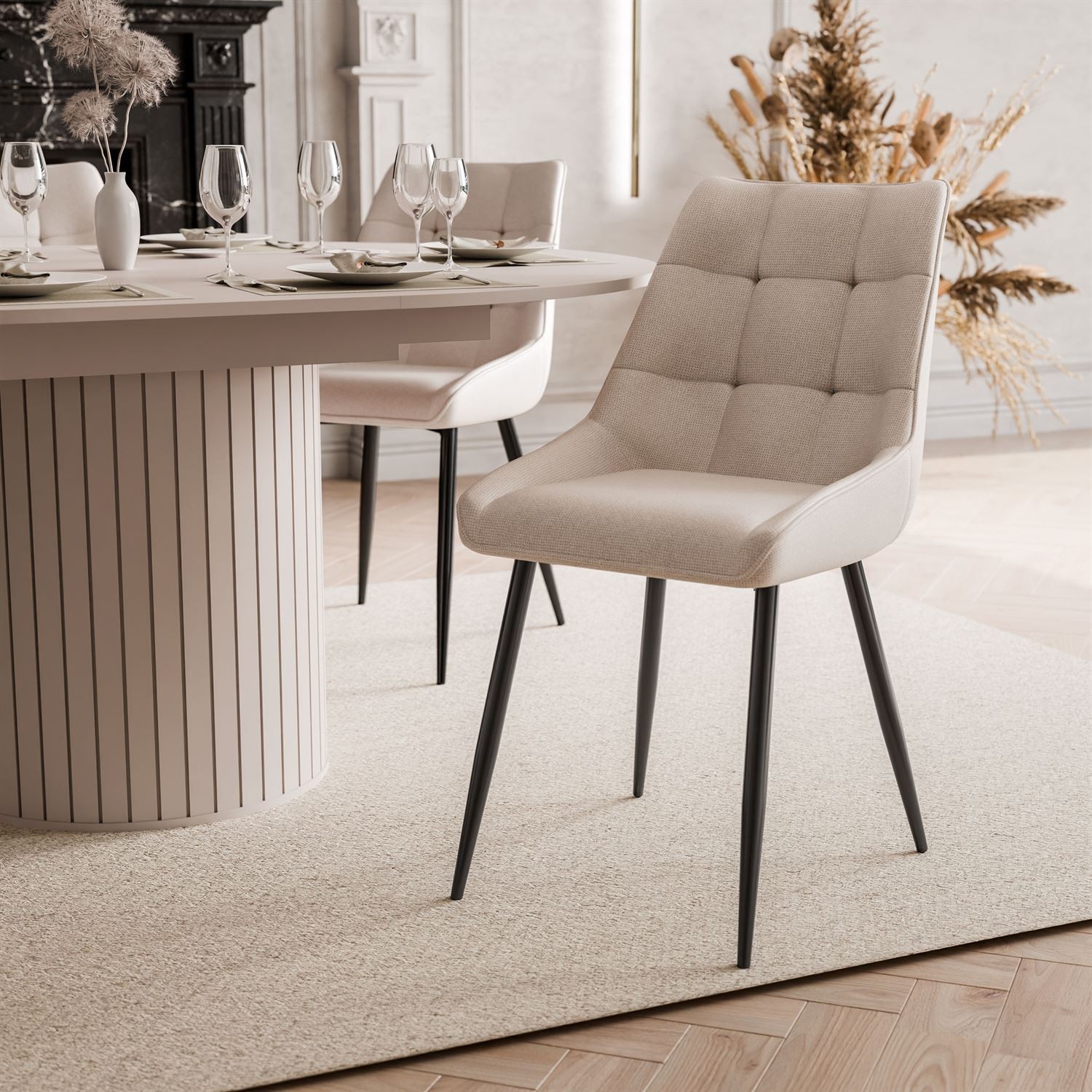 Esstisch ELODIE  mit vier Stühlen