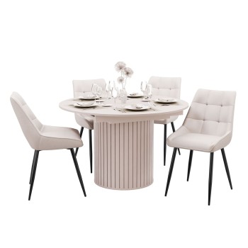 Esstisch ELODIE  mit vier Stühlen