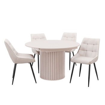 Esstisch ELODIE  mit vier Stühlen