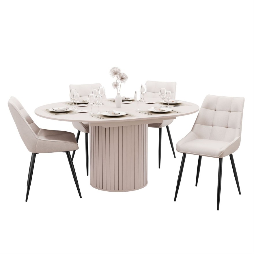 Esstisch ELODIE  mit vier Stühlen