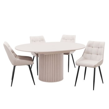 Esstisch ELODIE  mit vier Stühlen