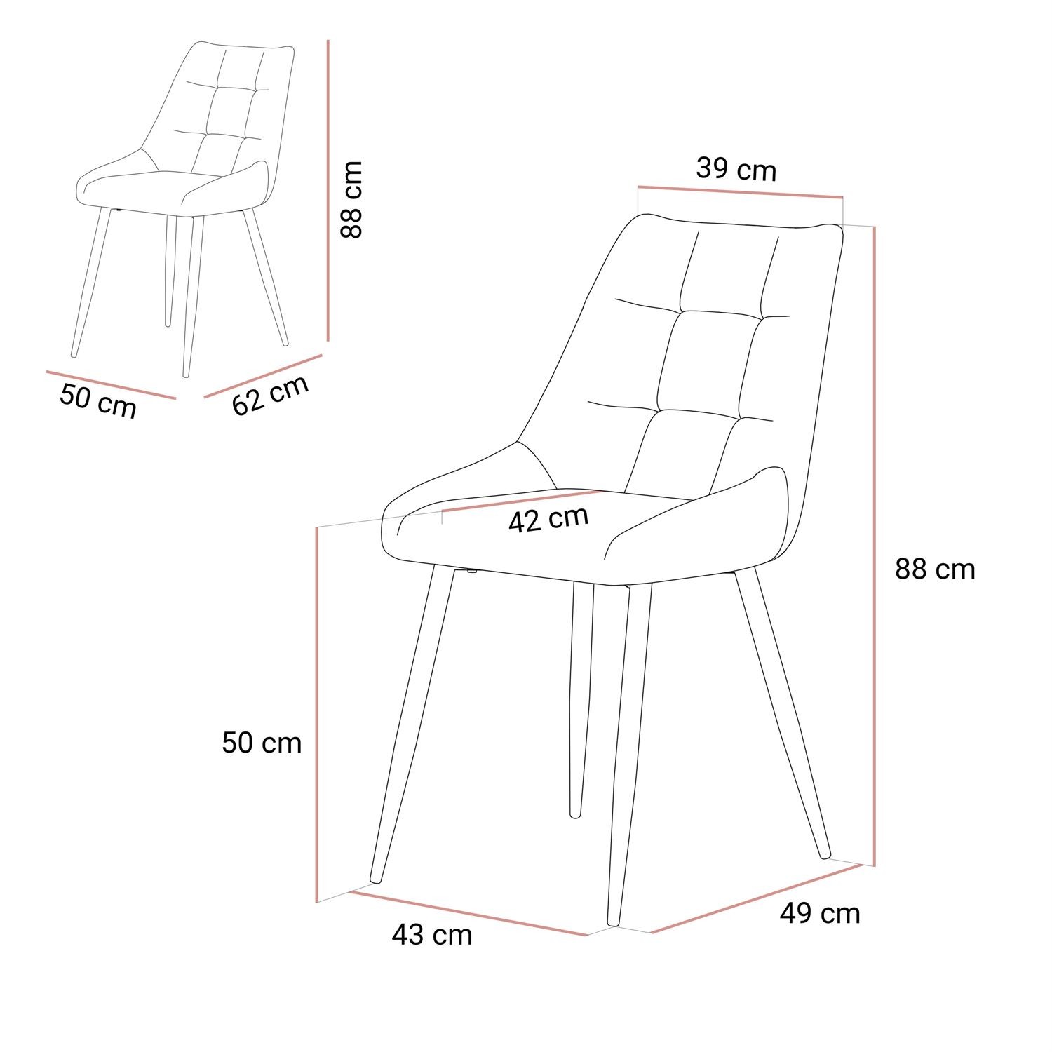 Esstisch ELODIE  mit vier Stühlen