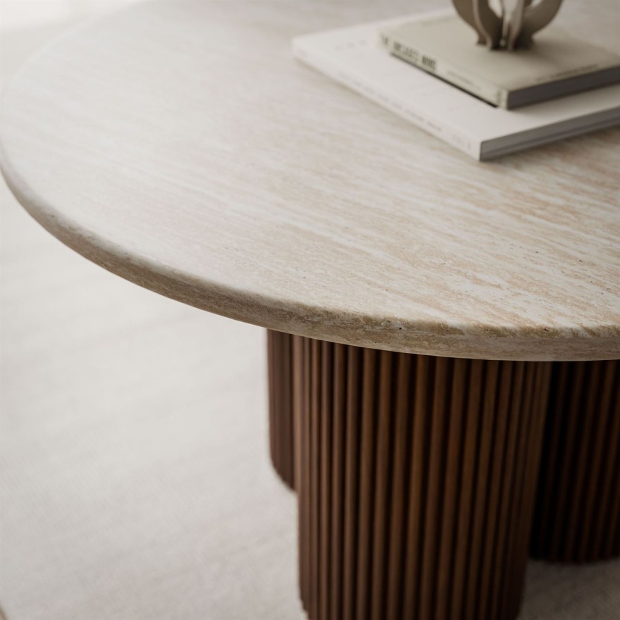 Couchtisch CANYON mit gerilltem Untergestell