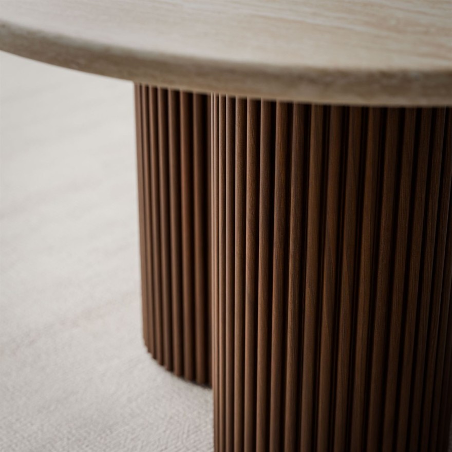 Couchtisch CANYON mit gerilltem Untergestell