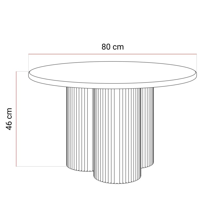 Couchtisch CANYON mit gerilltem Untergestell