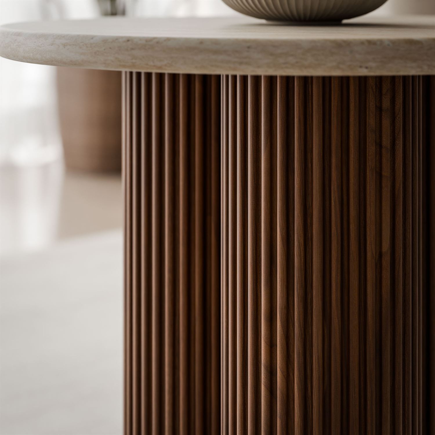 Couchtisch CANYON S mit gerilltem Sockel