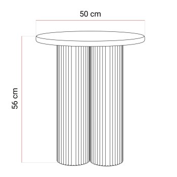 Couchtisch CANYON S mit gerilltem Sockel