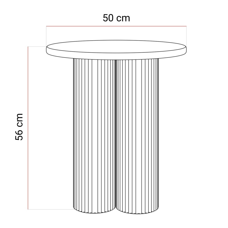 Couchtisch CANYON S mit gerilltem Sockel