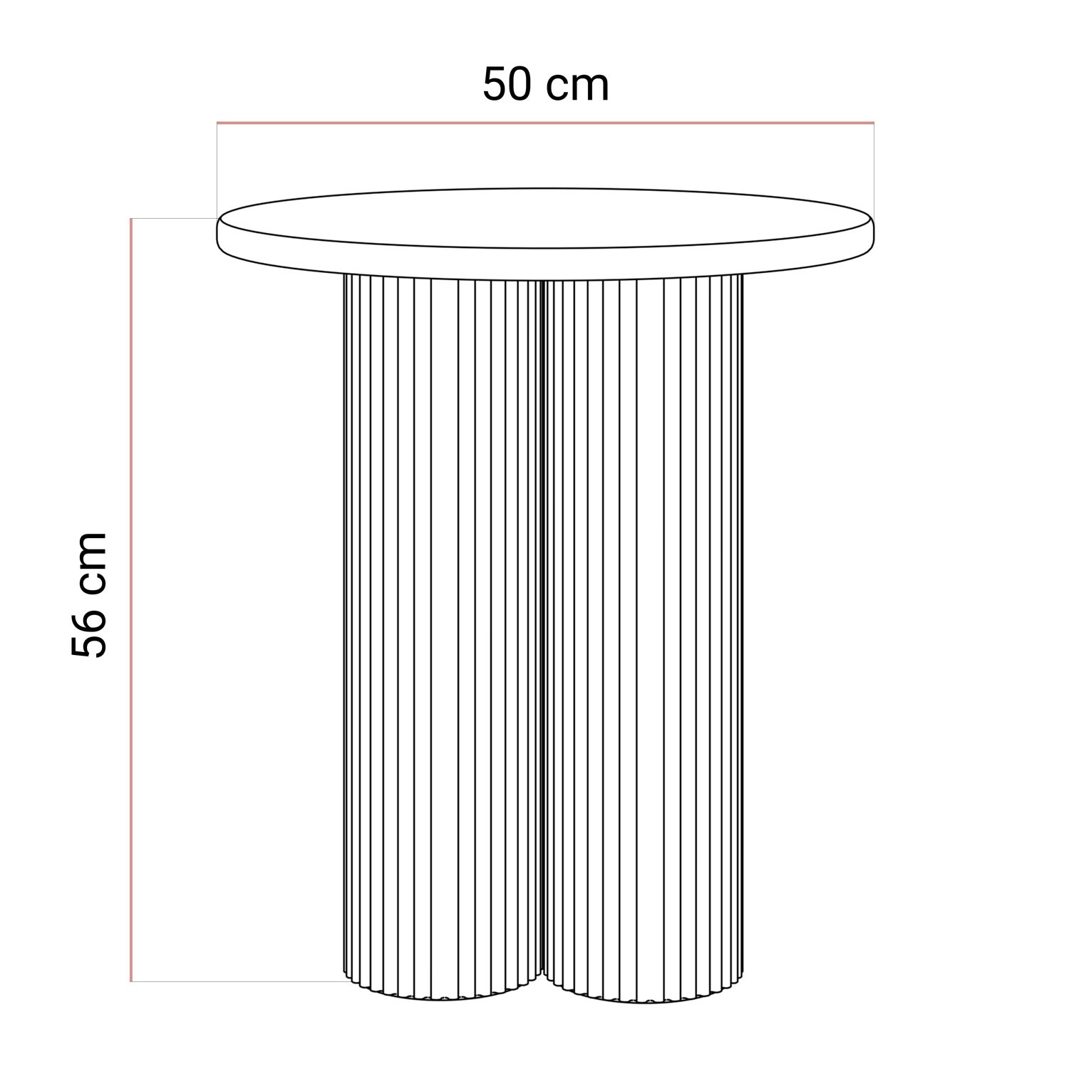 Couchtisch CANYON S mit gerilltem Sockel