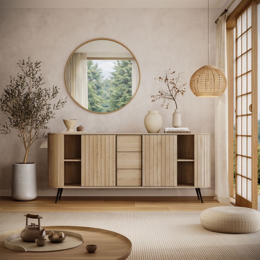 Kommode WILLOW 2D3S mit Schiebetüren