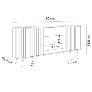 Kommode WILLOW 2D3S mit Schiebetüren