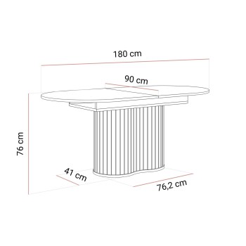 Ausziehbarer Tisch WILLOW 180–220 cm