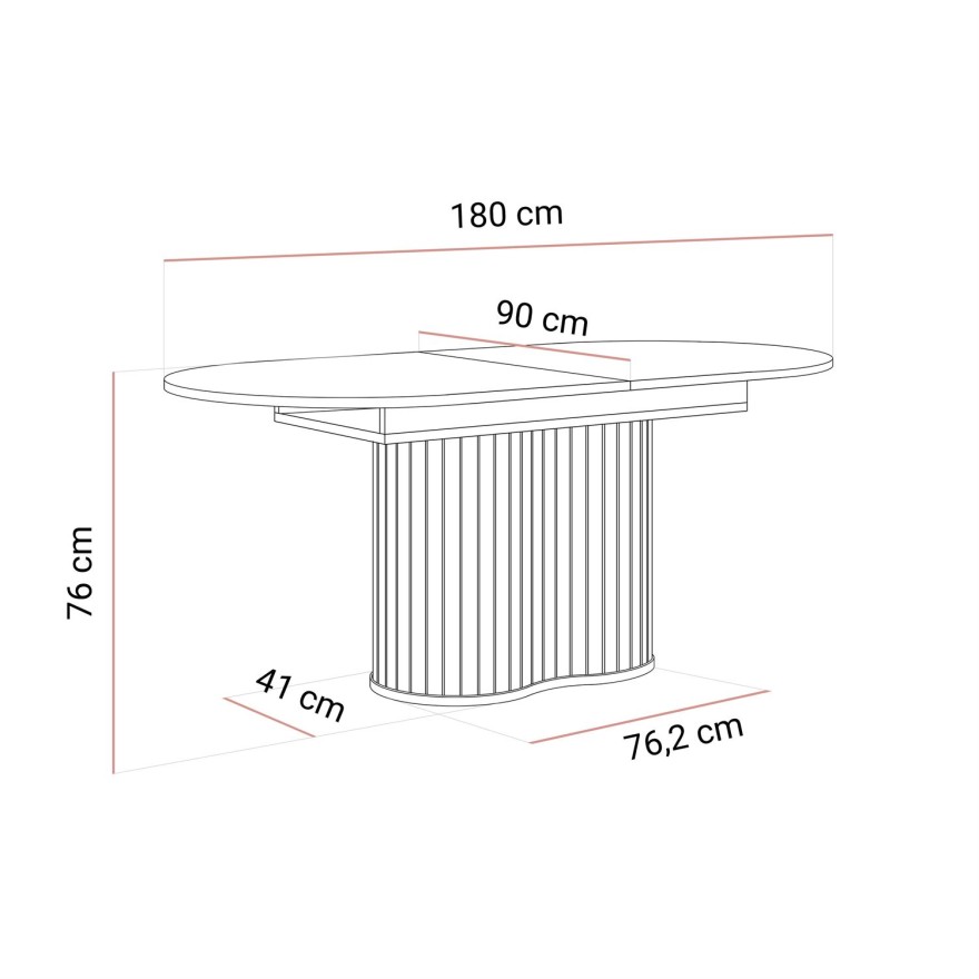 Ausziehbarer Tisch WILLOW 180–220 cm