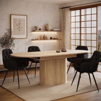 Ausziehbarer Tisch WILLOW 180–220 mit Stühlen TOKIO