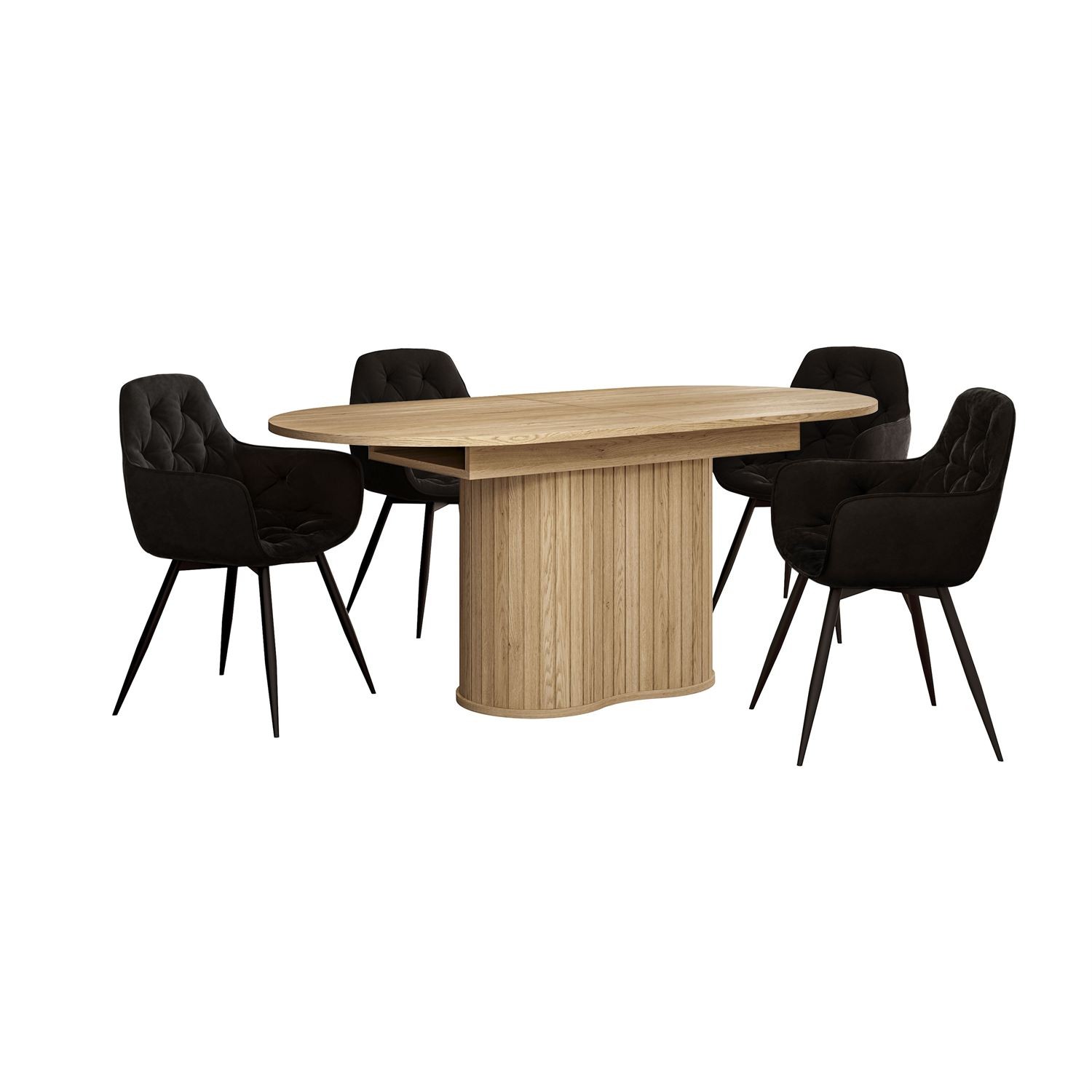 Ausziehbarer Tisch WILLOW 180–220 mit Stühlen TOKIO