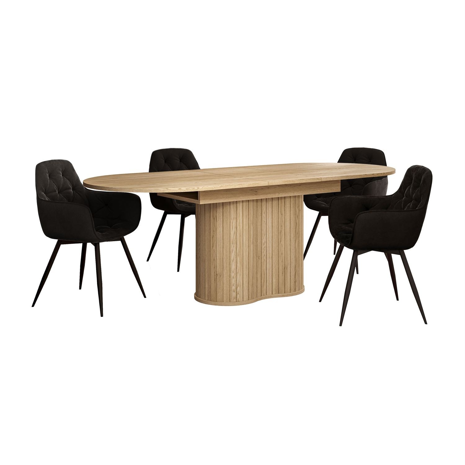 Ausziehbarer Tisch WILLOW 180–220 mit Stühlen TOKIO