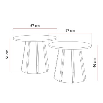 Couchtischset SILVA 2in1
