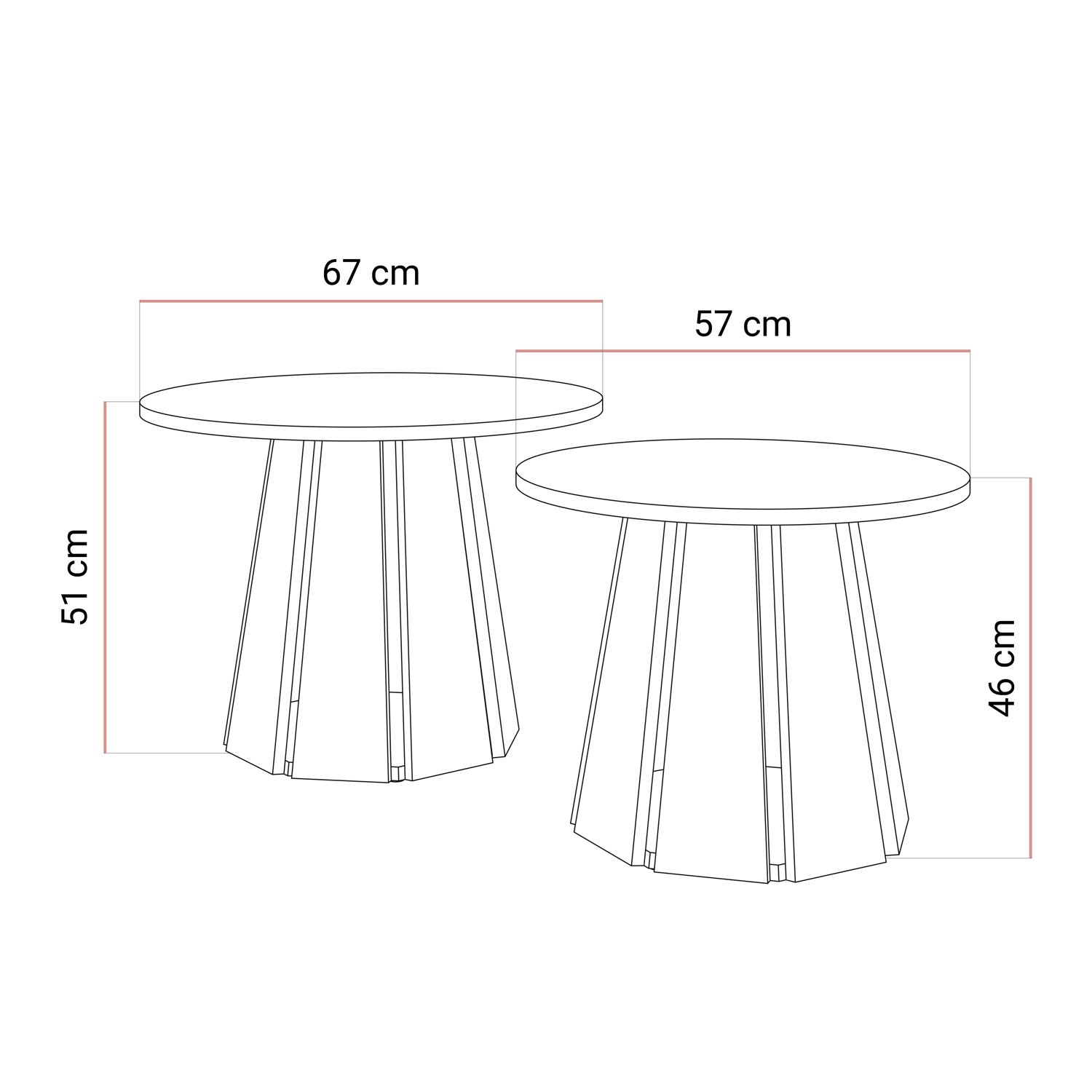 Couchtischset SILVA 2in1