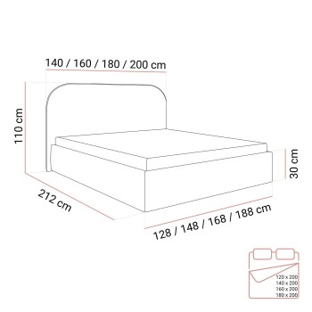 Polsterbett OLIMPIA mit Bettkasten