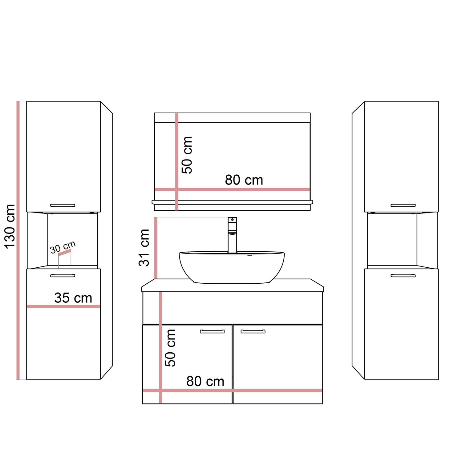 Badezimmerschrank LUMIRE III LOFT