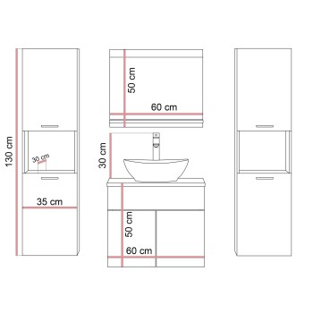 Badezimmerschrank LUMIRE IV LOFT