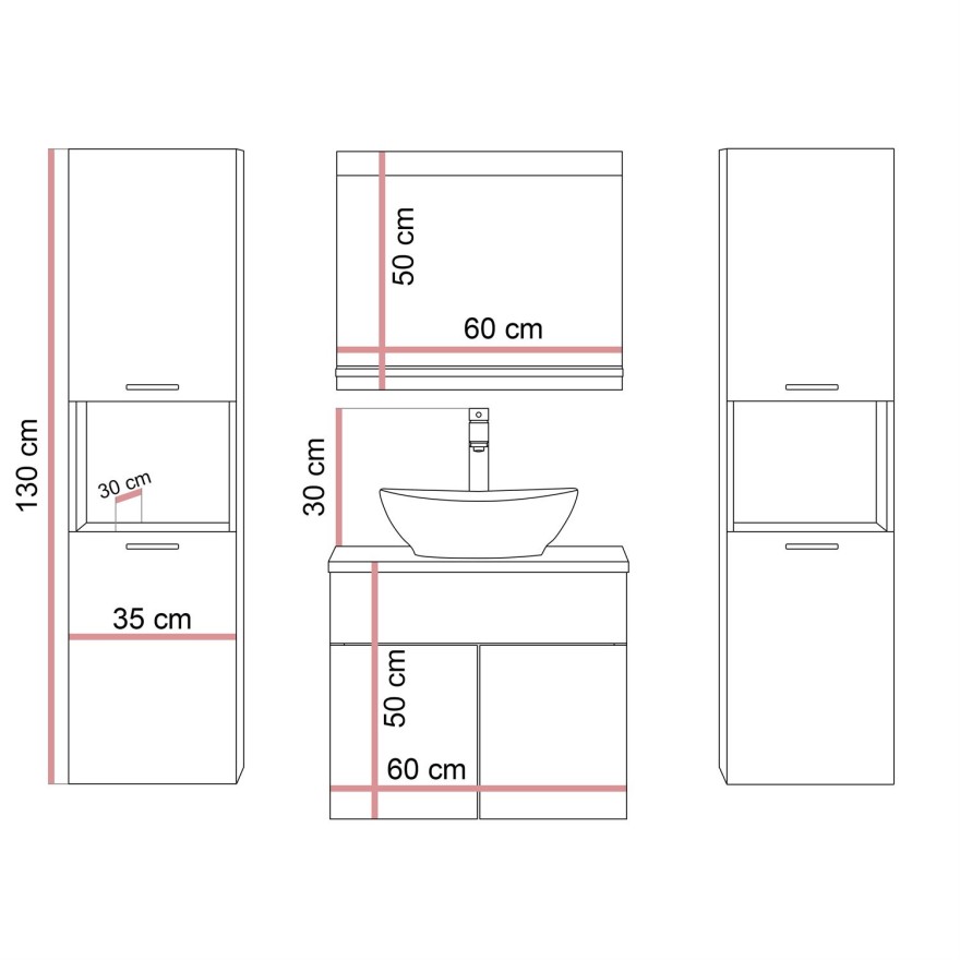 Badezimmerschrank LUMIRE IV LOFT