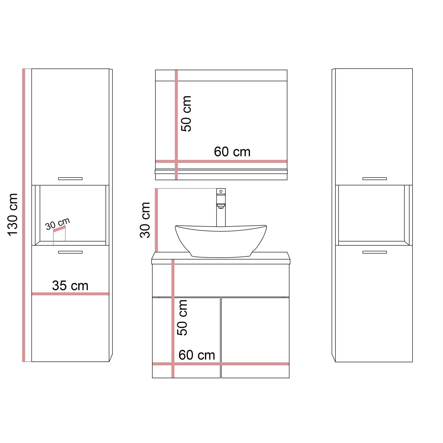Badezimmerschrank LUMIRE IV LOFT