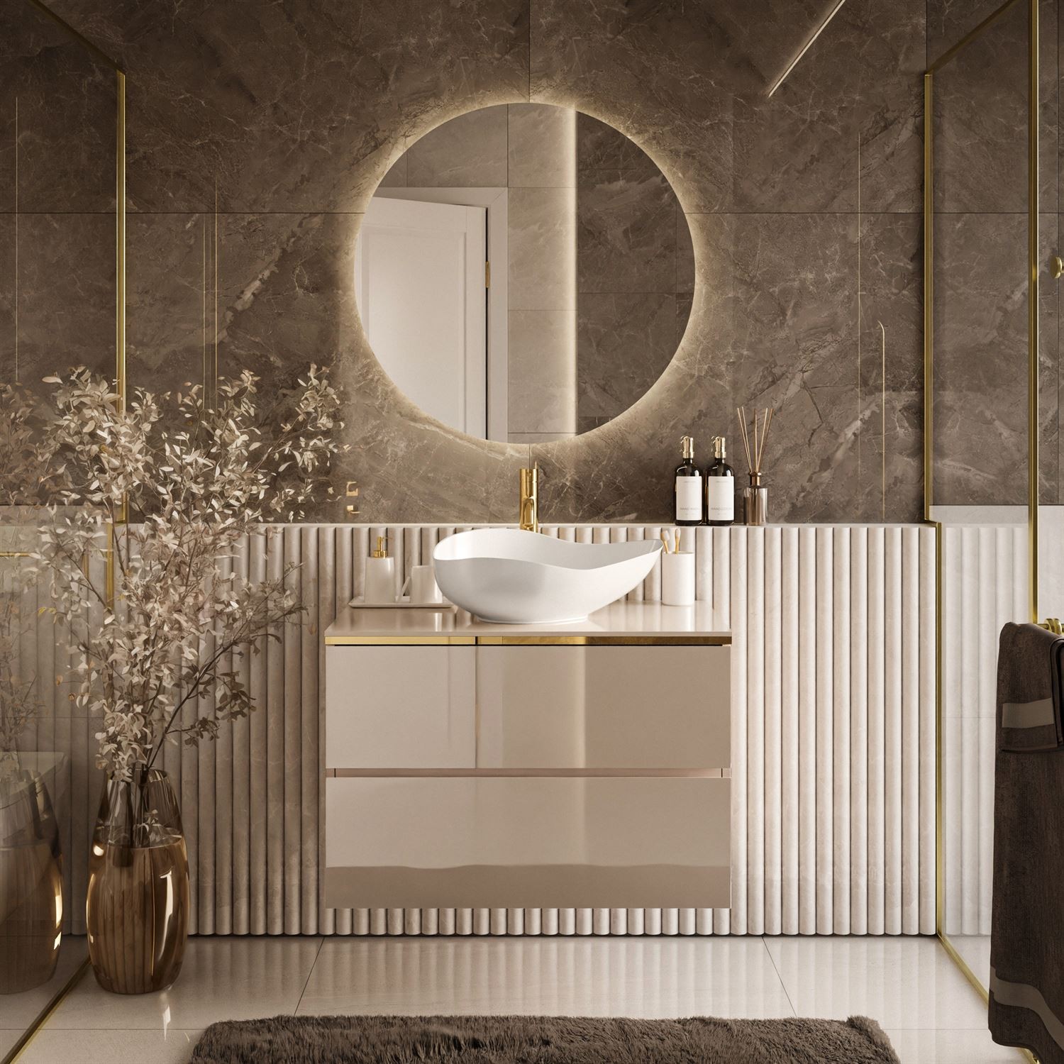 Badezimmerschrank AURORA KASCHMIR GOLD