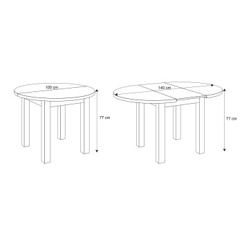 Esszimmer Set OLEA KASZMIR Tisch + 4 Stühle