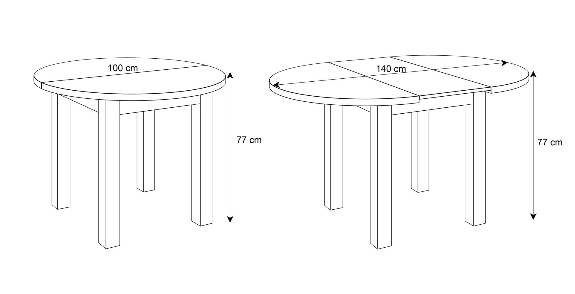 Esszimmer Set OLEA KASZMIR Tisch + 4 Stühle