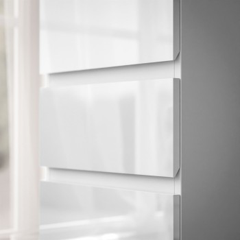 Schminktisch AURORA DOUBLE SILVER, weiß glänzend