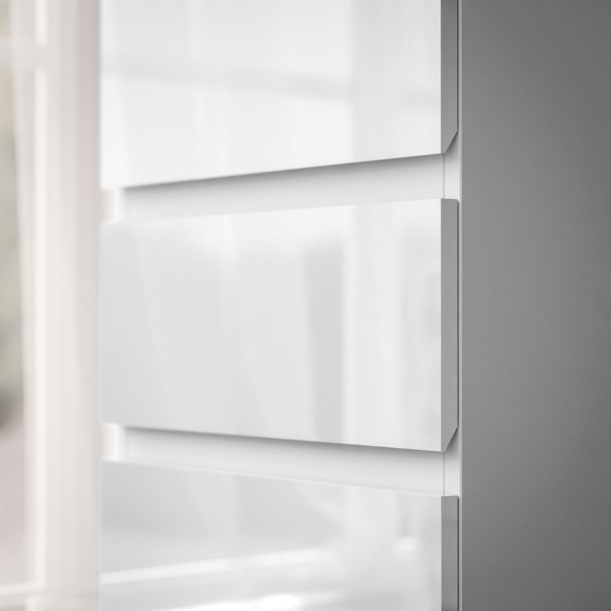 Schminktisch AURORA DOUBLE SILVER, weiß glänzend