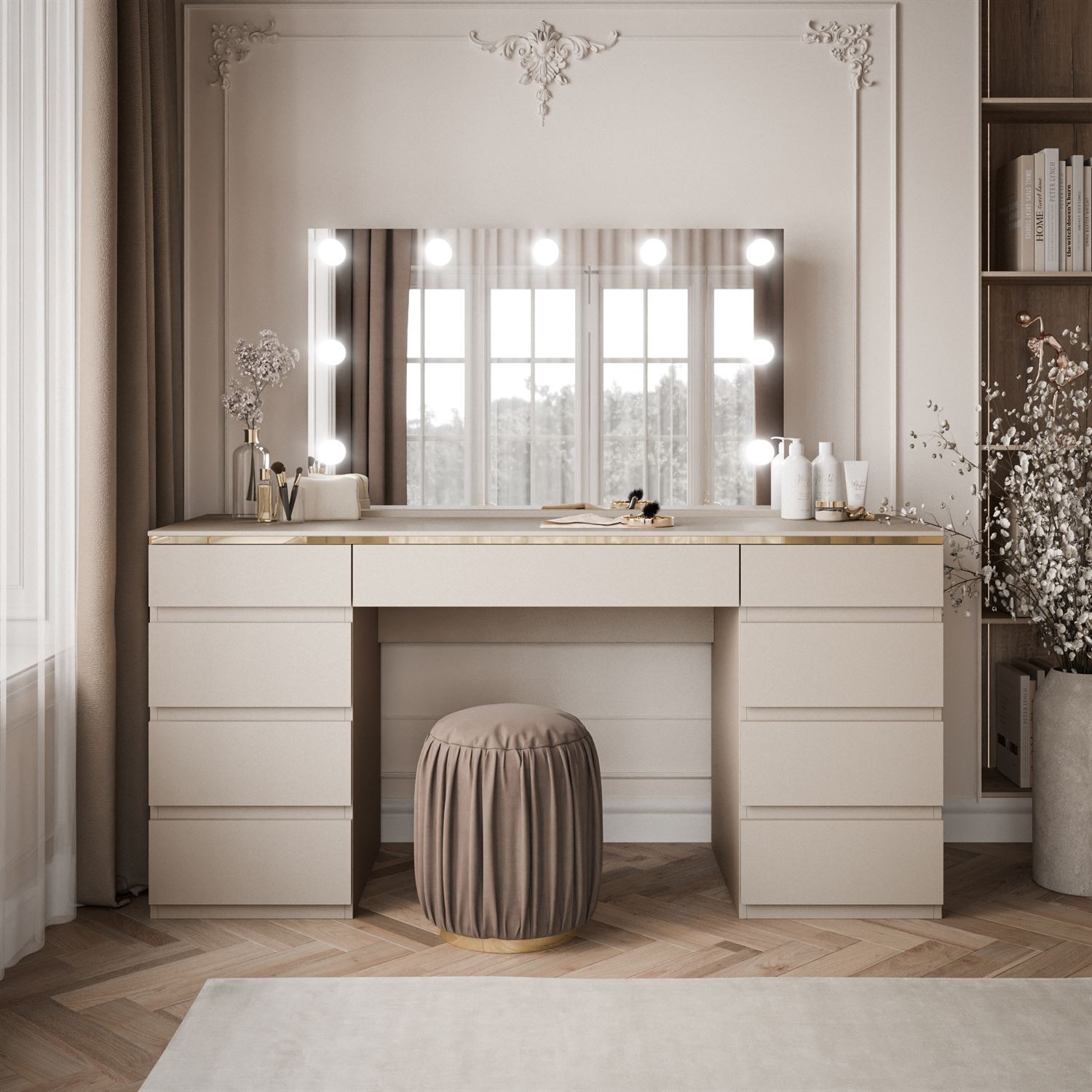 Schminktisch AURORA DOUBLE KASCHMIR mit Schubladen