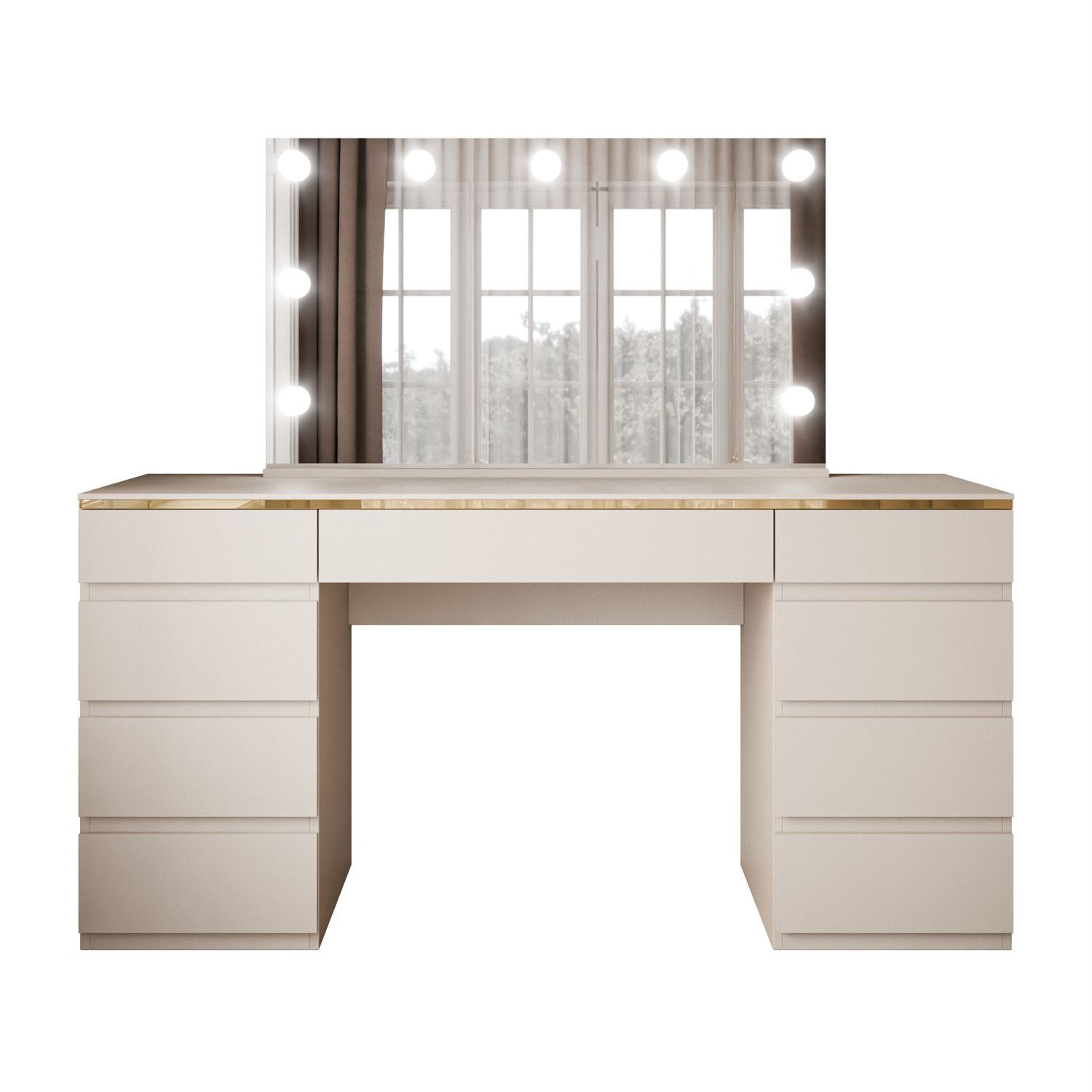 Schminktisch AURORA DOUBLE KASCHMIR mit Schubladen