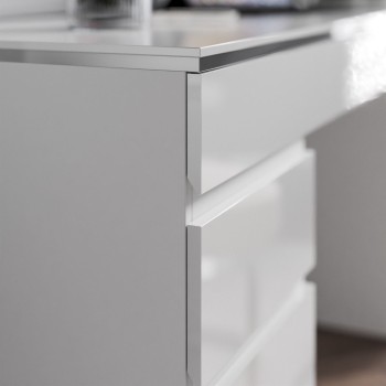 Schreibtisch AURORA DOUBLE SILVER mit Schubladen