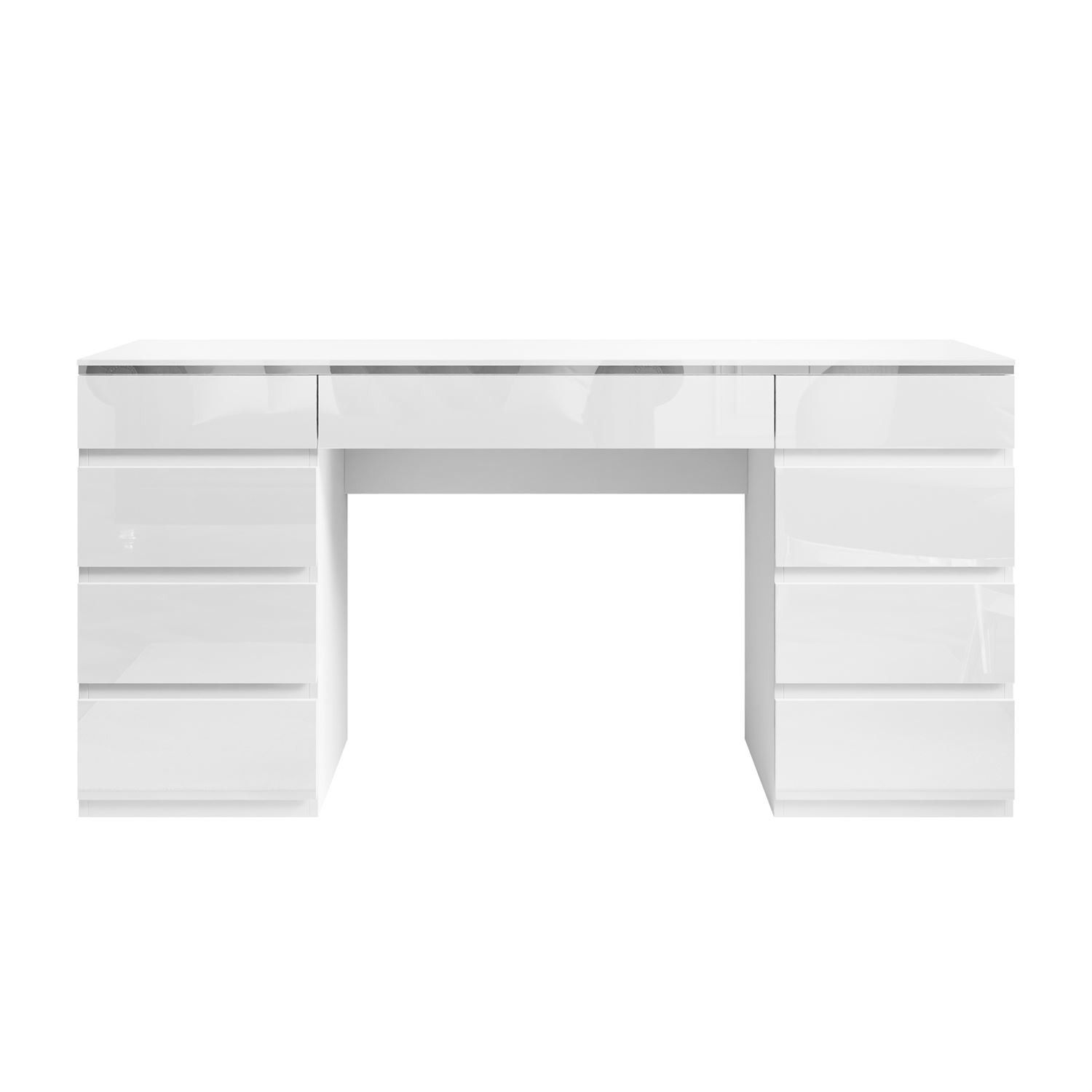 Schreibtisch AURORA DOUBLE SILVER mit Schubladen