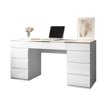 Schreibtisch AURORA DOUBLE GOLD mit Schubladen