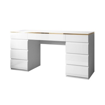 Schreibtisch AURORA DOUBLE GOLD mit Schubladen