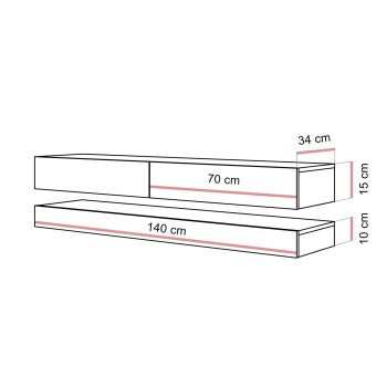 TV-Schrank SKY 140 cm mit LED-Beleuchtung