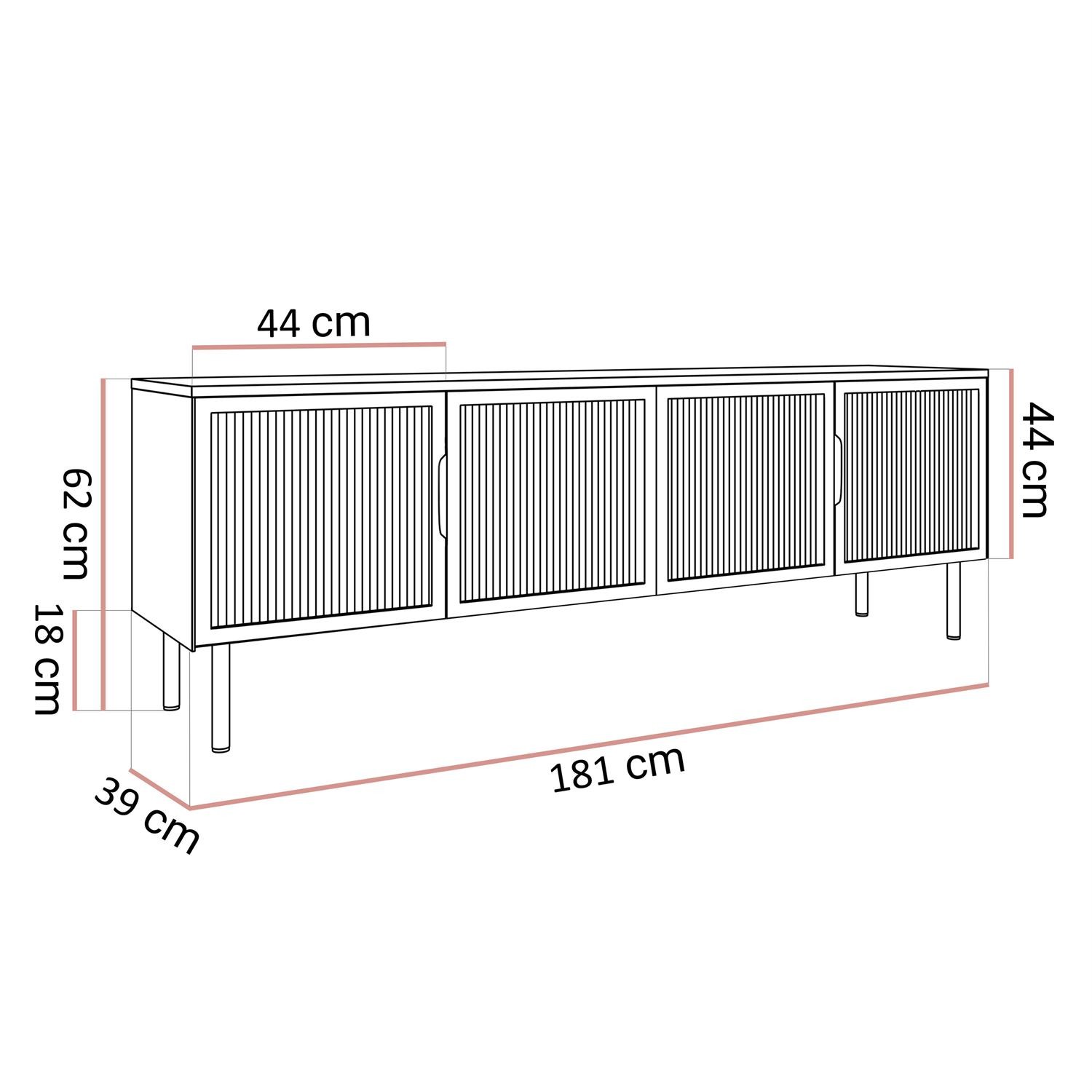 TV-Schrank LINEA LOFT mit LED-Beleuchtung