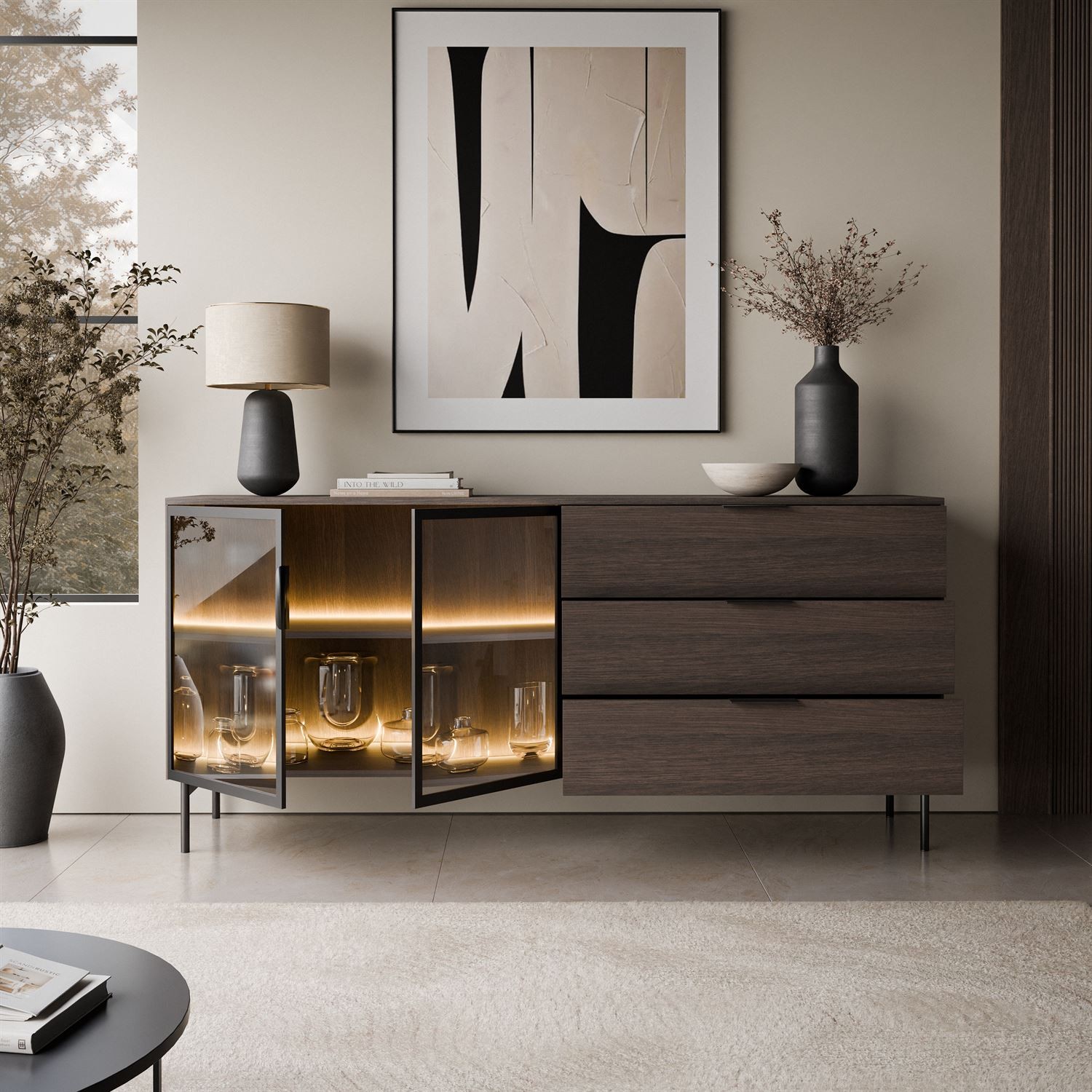 Kommode LINEA LOFT mit LED-Beleuchtung